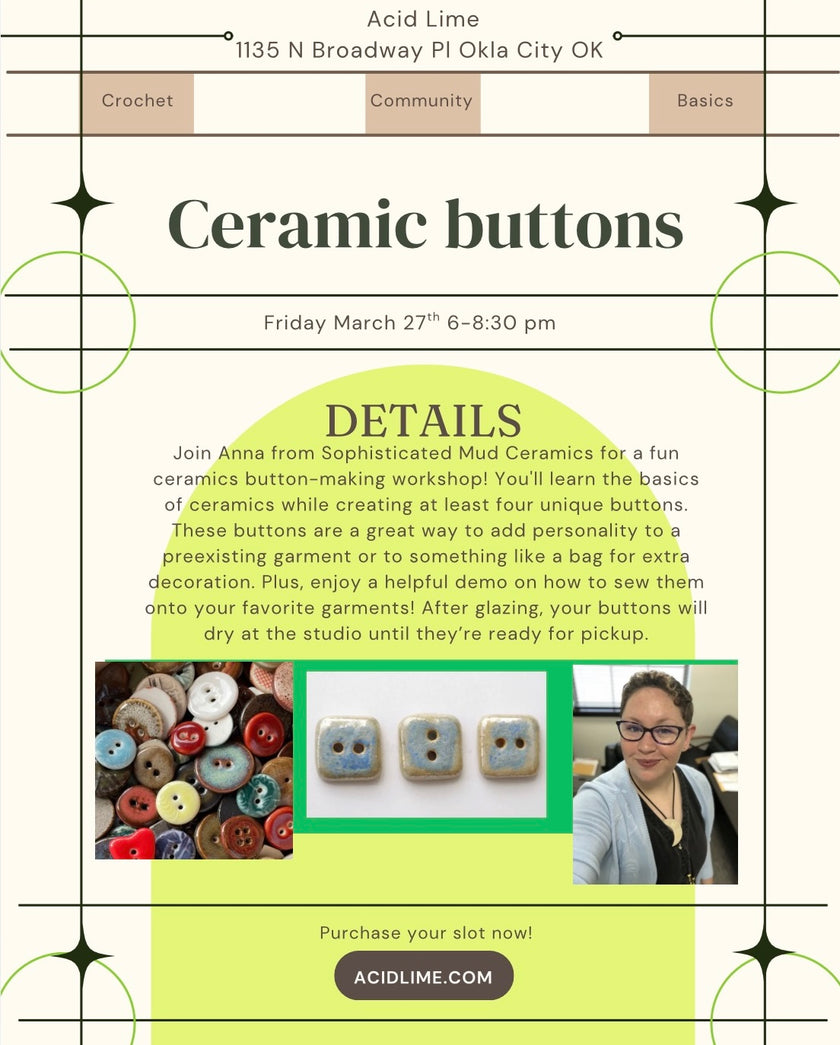 Ceramics button making workshop